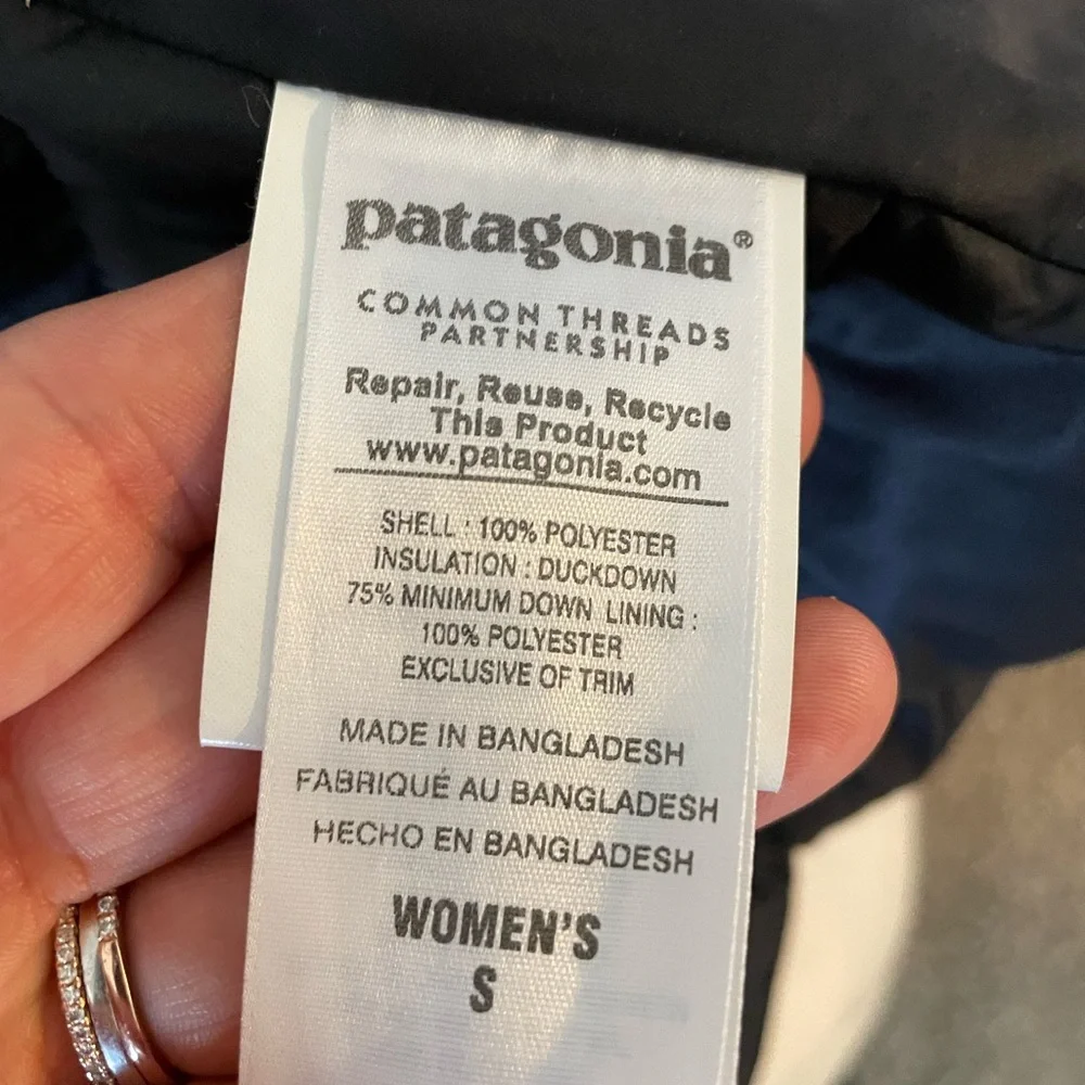 Patagonia size S Black Down Jacket (knee length) - Picture 8 of 10